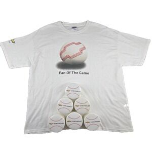 Chevrolet Fan Of The Game Baseball T-Shirt XL Gildan‎ Heavy Cotton NOS Promo